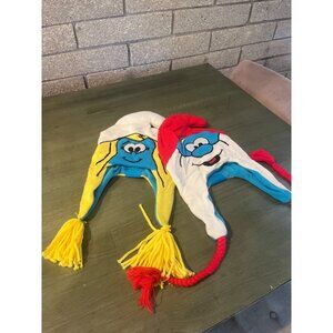 Smurfs-Themed Knit Winter Hats - Smurfette & Papa Smurf Youth/Adult Size Acrylic
